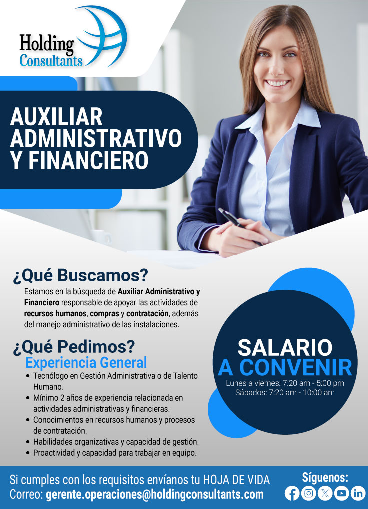 Auxiliar administrativo y Financiero